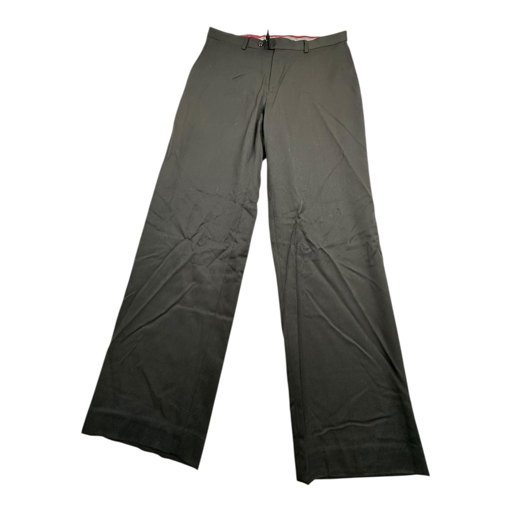 Louis Raphael Mens Dress Pants Wool Blend Hidden Extension Waist 34x30‎ Black